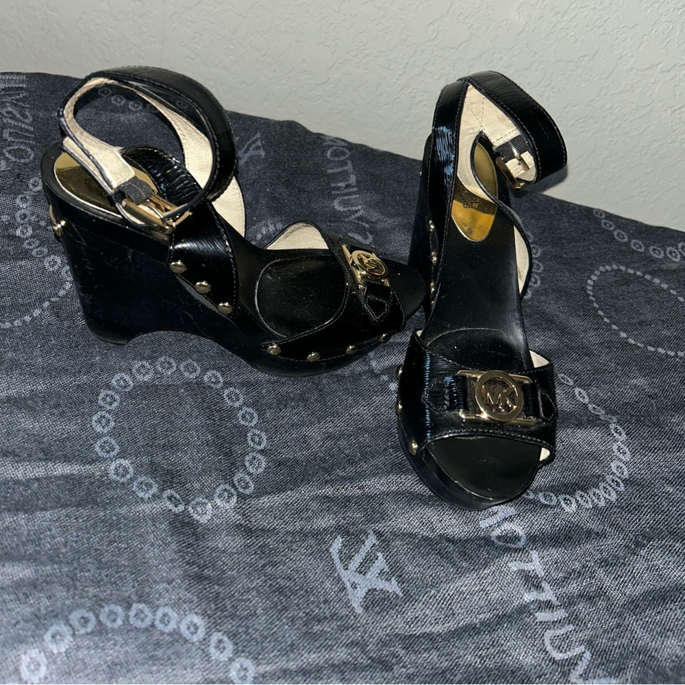 Black Michael Kors wedge heel